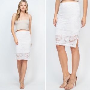 🎉New Butterflies Design White Lace Skirt